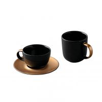 BergHOFF Kavos ir arbatos puodelių rinkinys Black and Gold 3 dalių